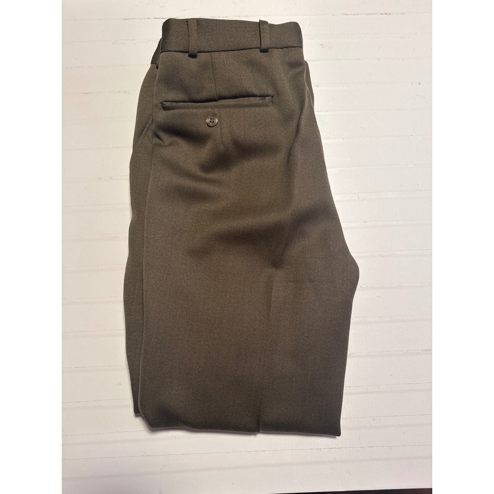 Siroset Trousers Mens 31x29 Olive Green Excellent Pure Virgin Wool Button Fly - Picture 7 of 7